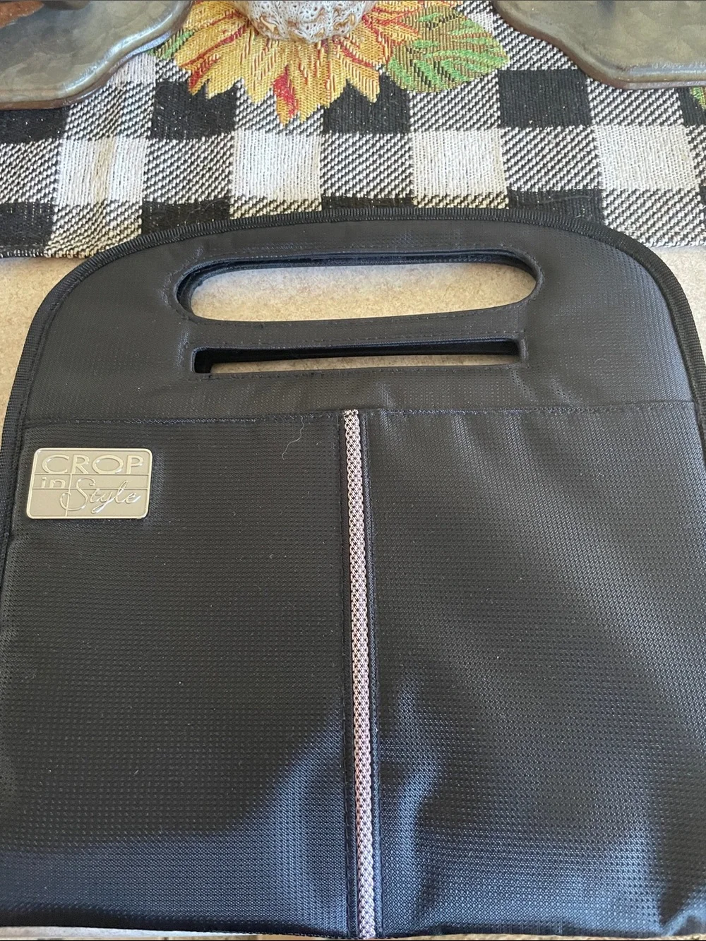 Crop Shop Boutique Black Men's Briefcase with Subtle Silver Trim